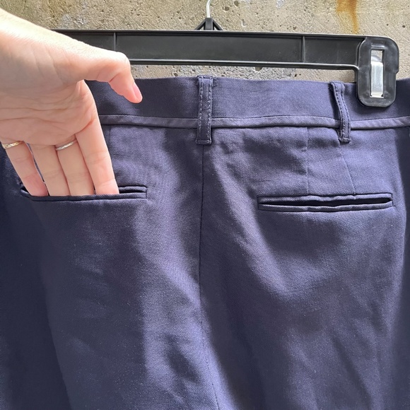 Tory Burch Women's Wool Stretch Dress Pants/ Trousers, Navy Blue, 8 - Picture 5 of 11